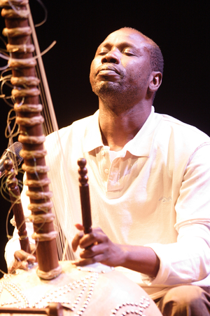 Baba Sissoko - playing at the Theatre de la Ville, Paris, October 2007. Malian Kora player: Born 8 March 1963.