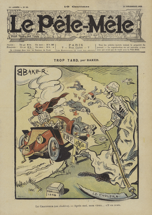 Trop tard. Illustration for Le Pele-Mele, 1905 (colour litho)