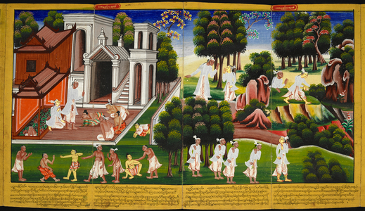 Episodes from the life of Buddha.