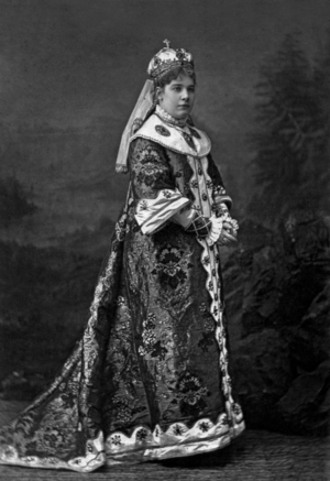 Speranza Engalli russian opera singer, as Marpha in opera "Dimitri" photo by Liebert, 1876