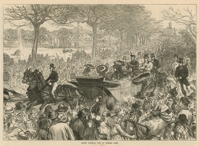 Queen Victoria's visit to Victoria Park (engraving)