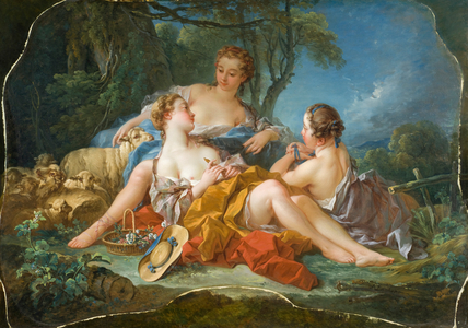 Les Confidences Pastorales, c.1745 (oil on canvas)