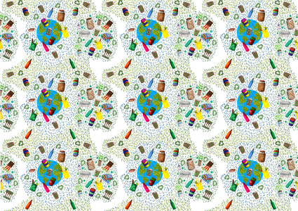 Recycling Bin Design, 2020 (brush pens & digital)