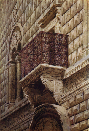 Palazzo Bevilacqua, Bologna (colour litho)
