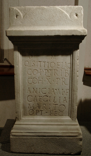 Funerary altar of Annicia Caecilia, 189-192 (relief)
