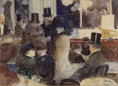 At the Cafe, 1875-79 (opaque paint on paper)
