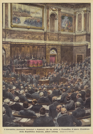 The National Assembly (Senators and Deputies) that elected, in Versailles, the new President of the  (colour litho)