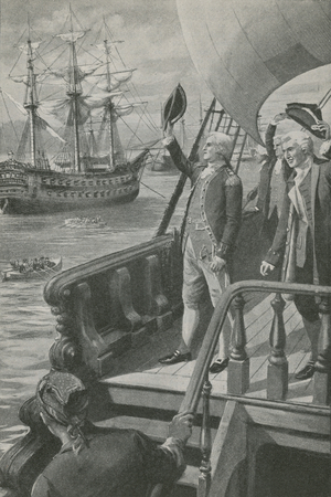 A hero's last salute of the British flag (litho)