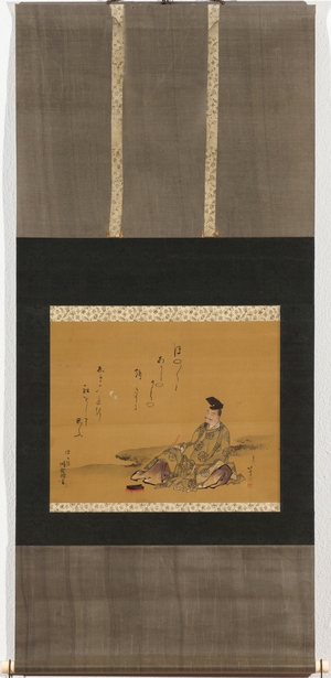 The divine poet Kakinomoto no Hitomaro, 1802 (ink and colors on silk)