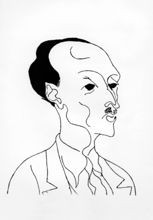 Francois Mauriac (1885-1970) French writer, drawing by Carlo Rim (Jean Marius Richard 1905-1989)