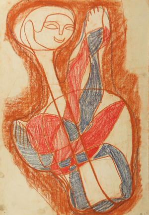 Portrait, 1965 (sanguine on paper)