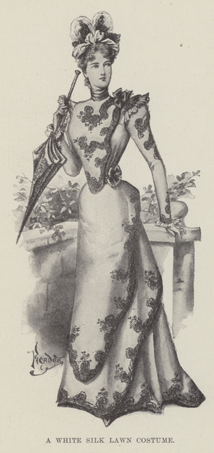A White Silk Lawn Costume (litho)