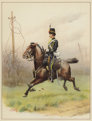 The 10th (Prince of Wales' Own Royal) Hussars (colour litho)