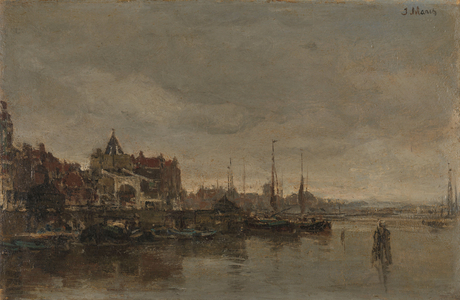 The Schreierstoren with the bridge over the Gelderse Kade in Amsterdam, 1872 (oil on canvas)
