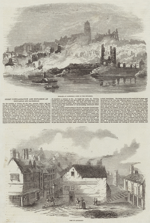 Great Conflagration and Explosion at Newcastle and Gateshead (engraving)