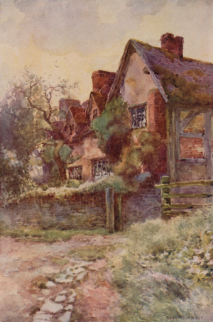 Mary Arden's House, Stratford-on-Avon (colour litho)