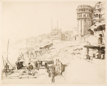 Mosque and Temple, 20th century (etching & drypoint)