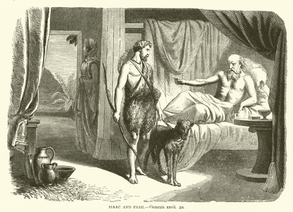 Isaac and Esau, Genesis, xxvii, 32 (engraving)