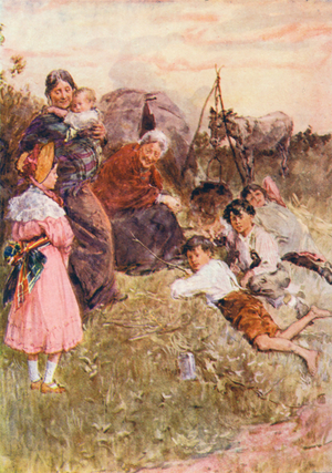 Illustration for The Mill on the Floss by George Eliot (colour litho)