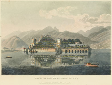 View of the Beautiful Island (Isola Bella, Lago Maggiore), before 1820 (w/c over etching and aquatint on wove paper)