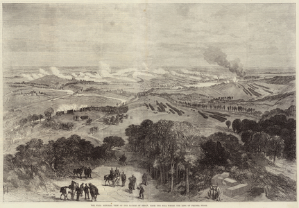The War, General View of the Battle of Sedan, from the Hill where the King of Prussia stood (engraving)