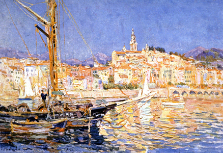 Menton, the harbour, c.1910 (painting)