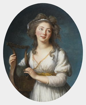 Portrait of a Young Woman Playing a Lyre, c.1780 (oil on canvas)