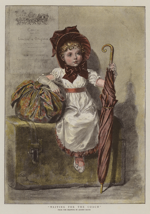 Waiting for the Coach (chromolitho)