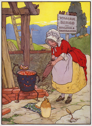 Illustration for Old Dame Trot And Her Pig (colour litho)