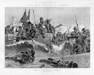 Landing of the British Army in Aboukir Bay (engraving)