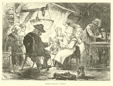 Swiss peasant family (engraving)