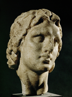 Small portrait head of Alexander the Great … (bronze)