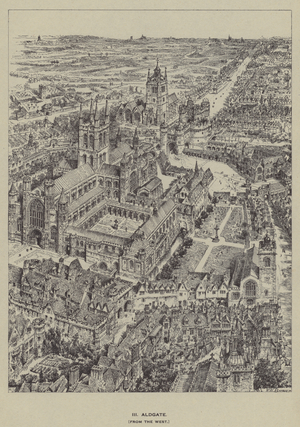 Aldgate, from the West (litho)