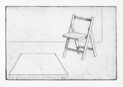 In the kitchen he mused: something was wrong, 2011 (etching)