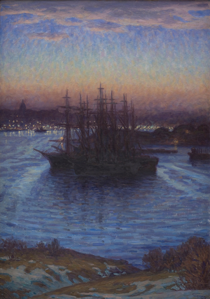 Ships in Winter, 1908 (oil on canvas)
