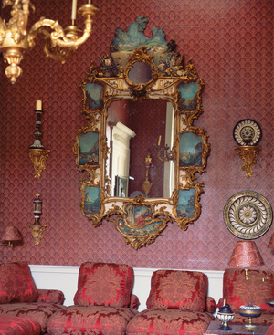 Louis XV mirror, probably Austrian, mid 18th century (parcel-gilt metal & glass) (see also 693903)