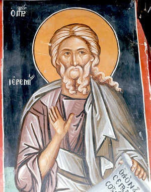 The Prophet Jeremiah, Cretan School (wall painting)