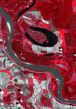 As the summer 2012 drought continued to afflict the U.S. Midwest, water levels of the Mississippi River approached historic lows Aug. 24, 2012.