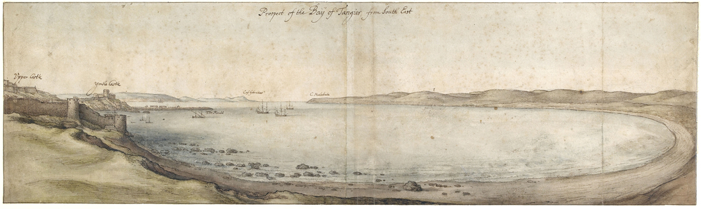 Prospect of the Bay of Tangier from the south-east (Pen and brown ink and watercolour over graphite)