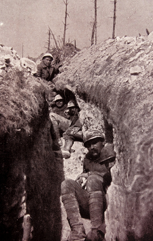 French soldiers in a trench, 1917