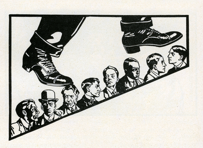 Man Stepping on Heads, c.1920 (engraving)