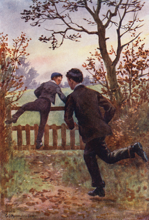 A short cut by the fields (colour litho)