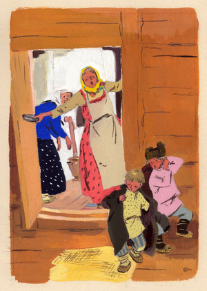 Illustration from 'The Dancing Firemaid' by Pavel Bazhov, 1939 (gouache on paper)