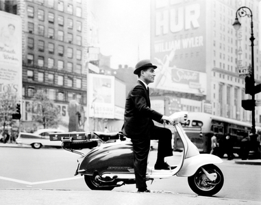 Uk, London, Man Driving Lambretta, 1960 (b/w photo)