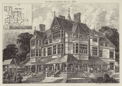 House proposed to be built at Golder's Hill on the Estate of Spencer Wells, Esquire (engraving)
