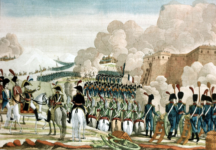 Battle of Eylau january 13, 1807 which ended by the victory of the army of French emperor Napoleon1st over russian army guerres napoleoniennes napoleonic wars, drawing, 19th century