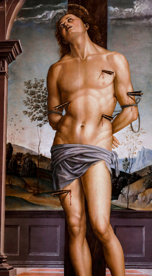 Saint Sebastian after 1490. Oil on panel.