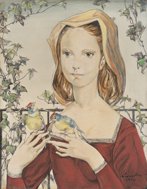 Jeune fille aux deux oiseaux
