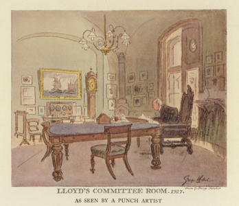 Lloyd's Committee Room, London, 1927 (colour litho)