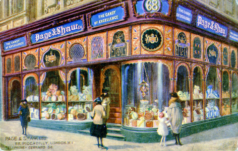 Page and Shaw confectioners, Piccadilly, London (print)